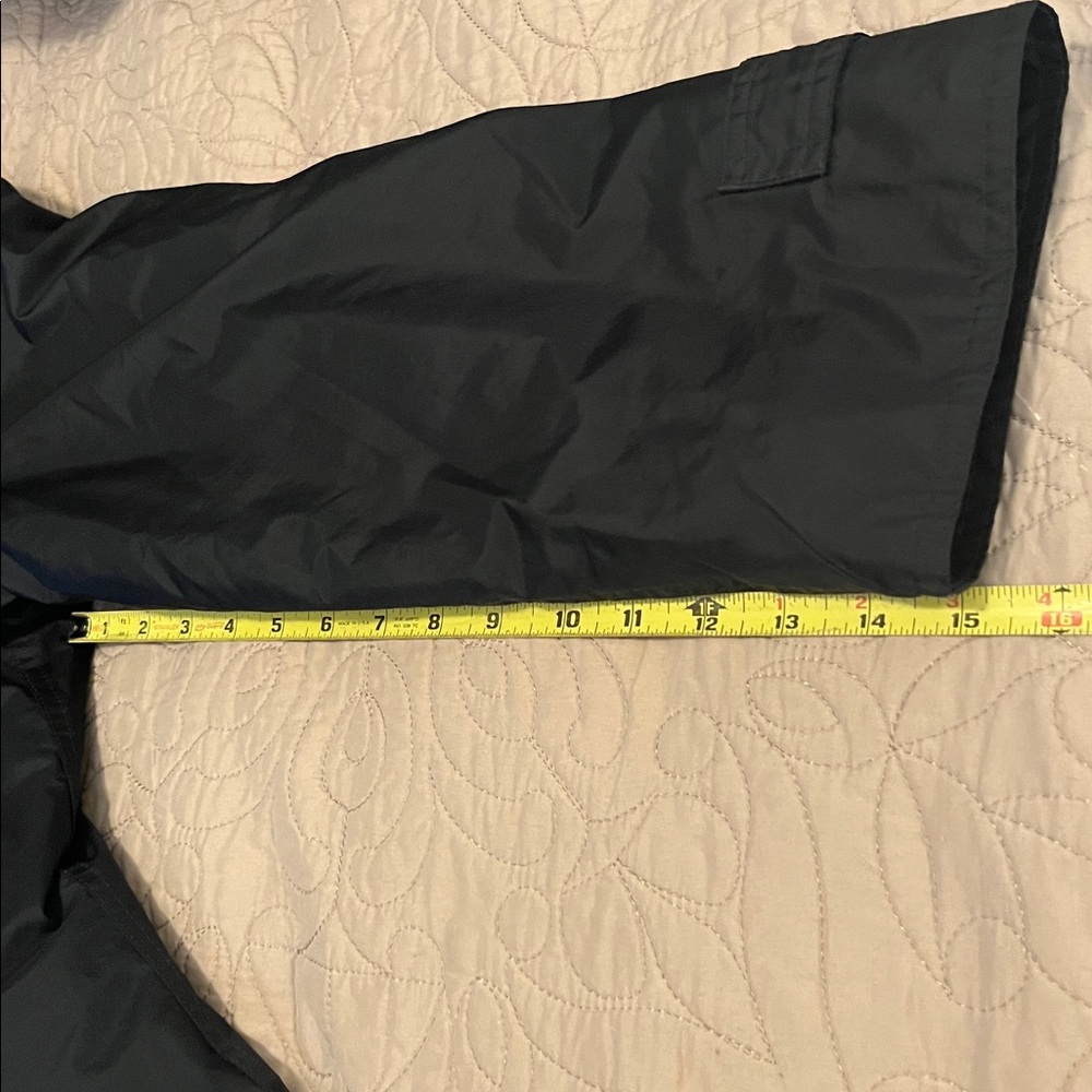 Luba Vintage Womans Black Nyon Asymmetrical Long Quilted Trench Rain Coat 9/10 - Picture 9 of 15